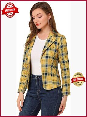Women's Dressy Casual Cropped Blazer Printed Suit Jacket